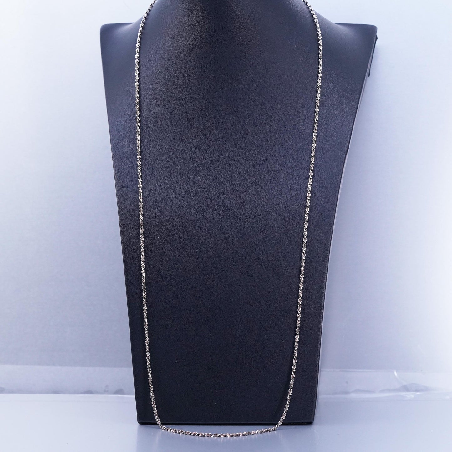 30” 2mm, vintage Sterling 925 silver bold twisted s link chain necklace
