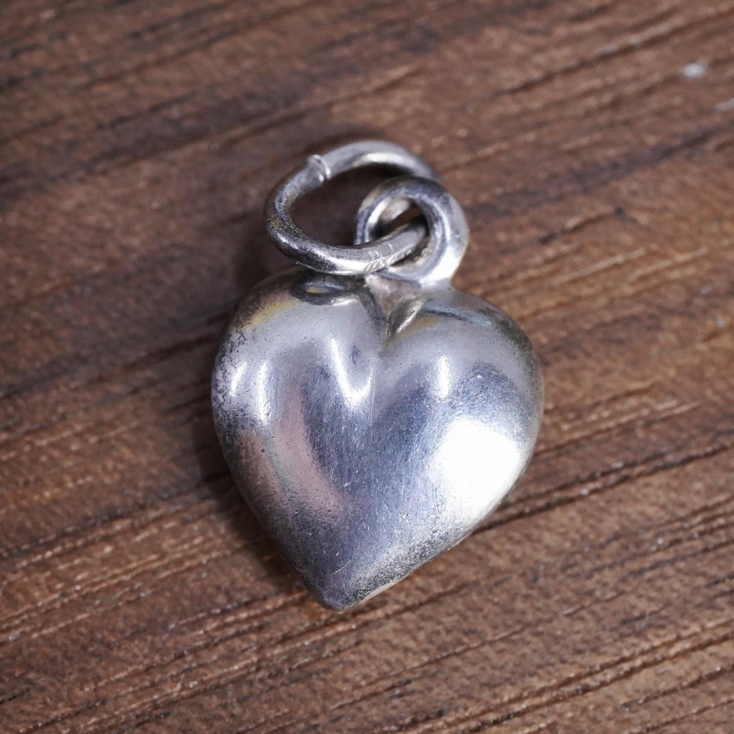 Vintage Sterling silver handmade charm, Italian 925 heart pendant