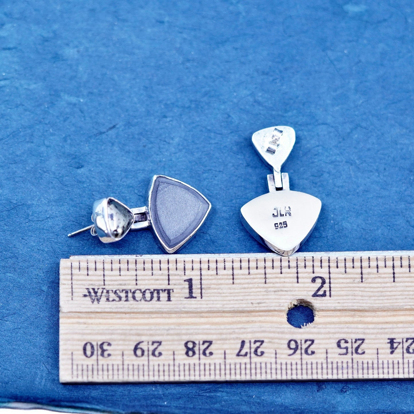 Janice Lee Riply Camenae JLR Sterling silver 925 earrings hematite inlay
