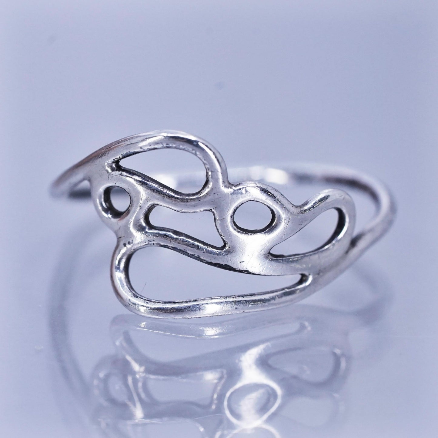 Size 10, vintage Sterling 925 silver handmade ring, wired band