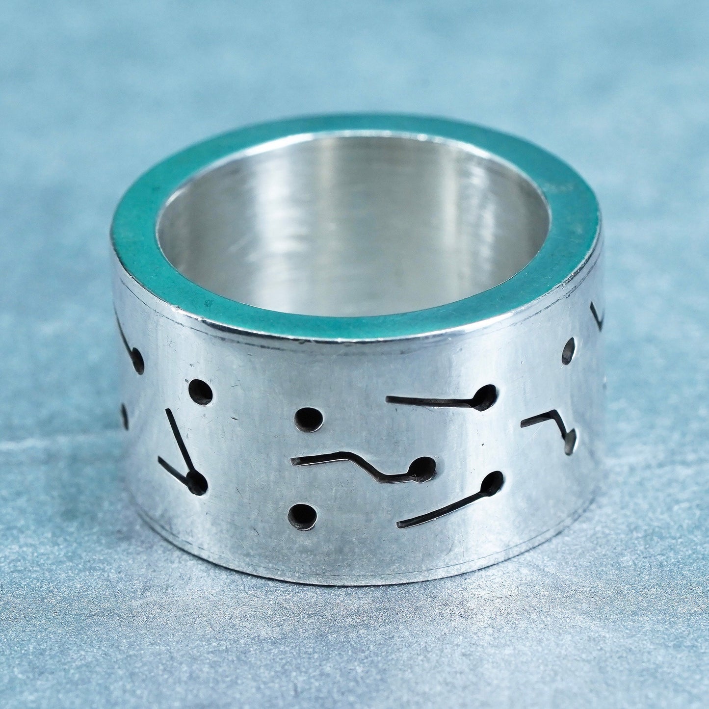 Size 7.5, southwestern Sterling 925 silver wedding ring star shooting star band