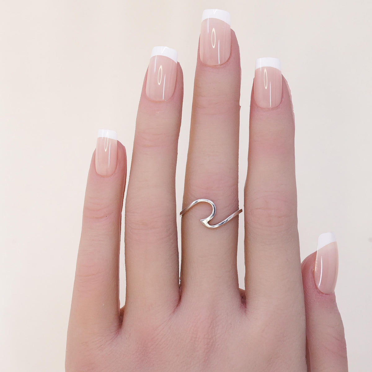 Size 5.5, vintage sterling 925 silver handmade ring, wavy band