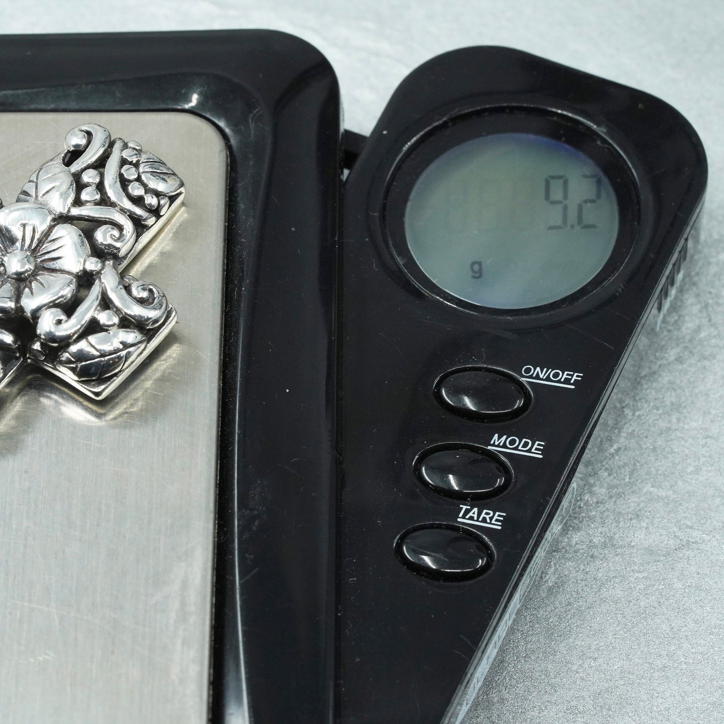 Vintage sterling 925 silver handmade pendant, filigree flower cross