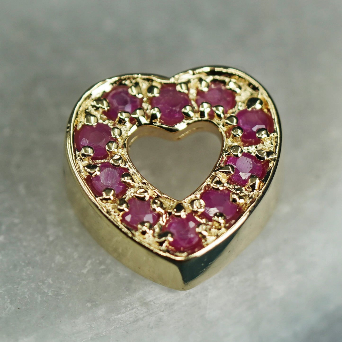 vermeil yellow gold over Sterling silver handmade pedant, 925 heart with ruby