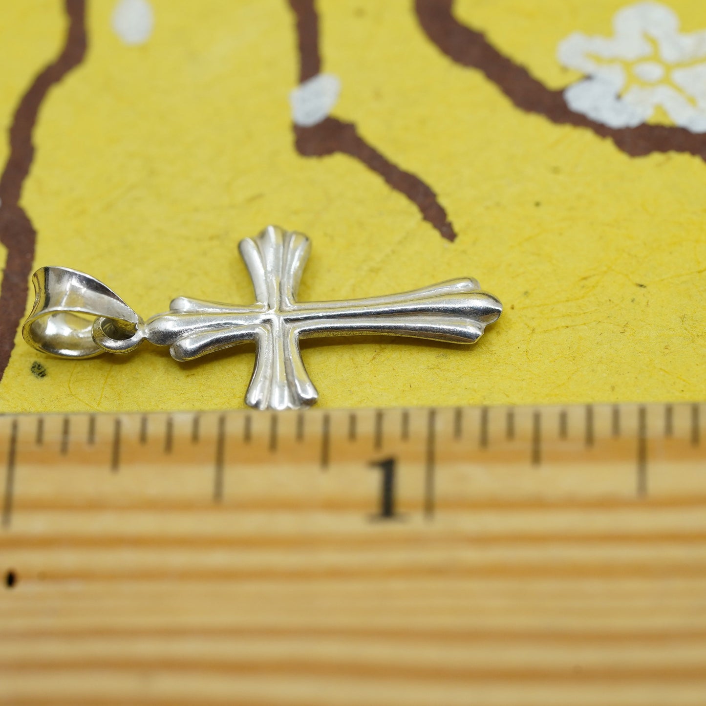 Vintage Sterling silver handmade pendant, 925 cross