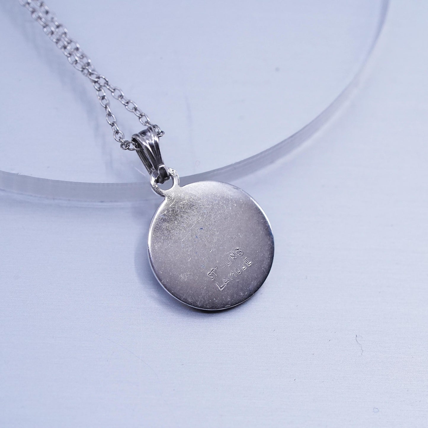 16+2”, 925 Sterling Silver La Mode Satin Finish North Star Necklace Diamond