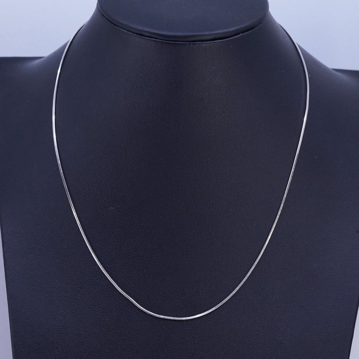 16” 1mm, vintage Sterling 925 silver square snake chain necklace