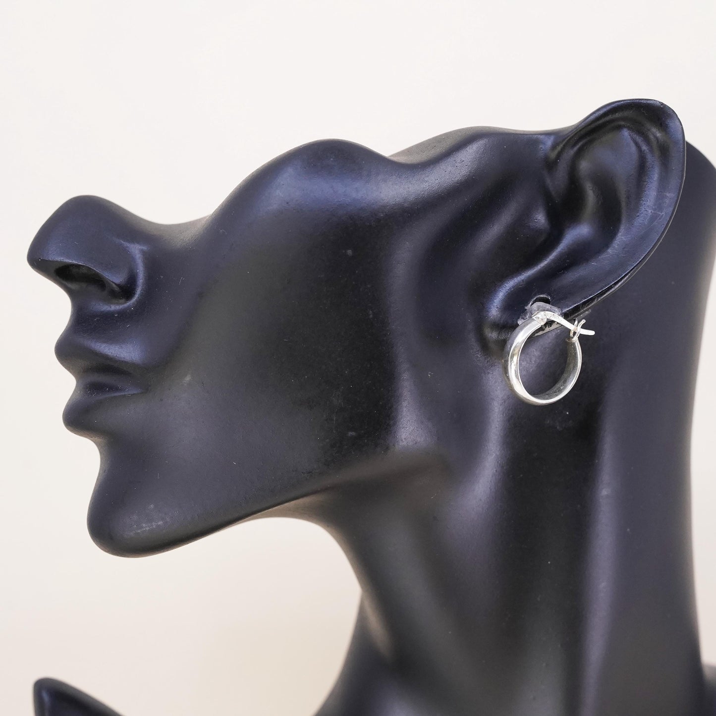 0.75", Vintage sterling silver single earring, fashion primitive hoop