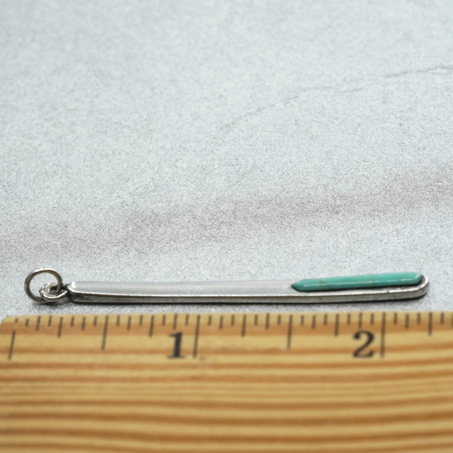 Vintage Barse sterling 925 silver handmade long turquoise pendant charm
