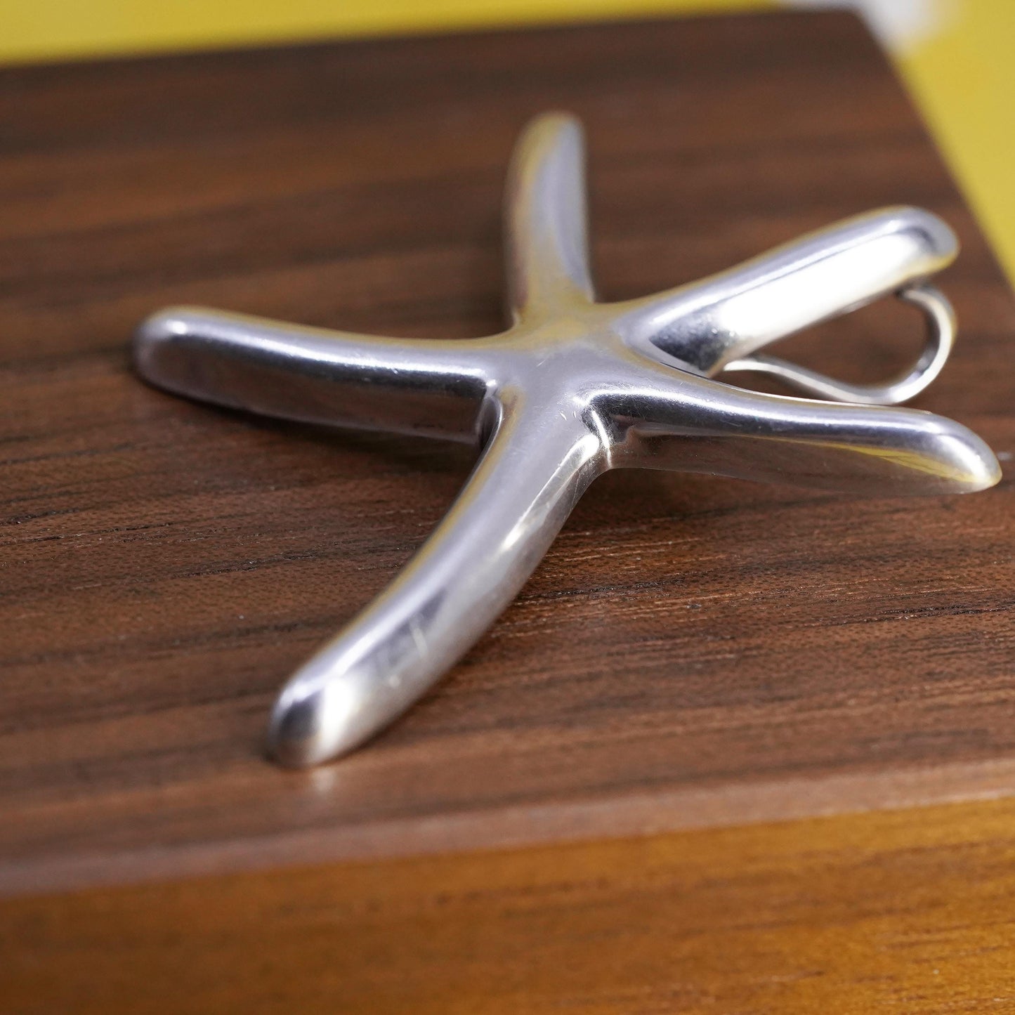 Vintage sterling silver handmade pendant, 925 star, starfish, unique