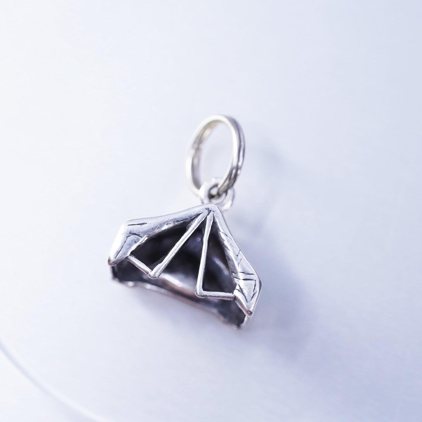 Vintage Sterling 925 silver camping tent charm pendant