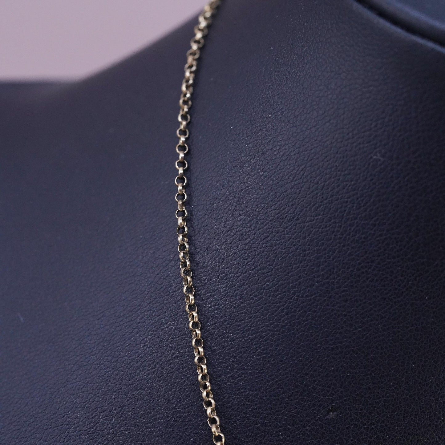 16", vintage vermeil gold Sterling silver handmade necklace, 925 circle chain