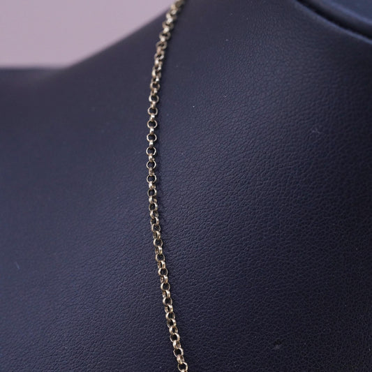 16", vintage vermeil gold Sterling silver handmade necklace, 925 circle chain
