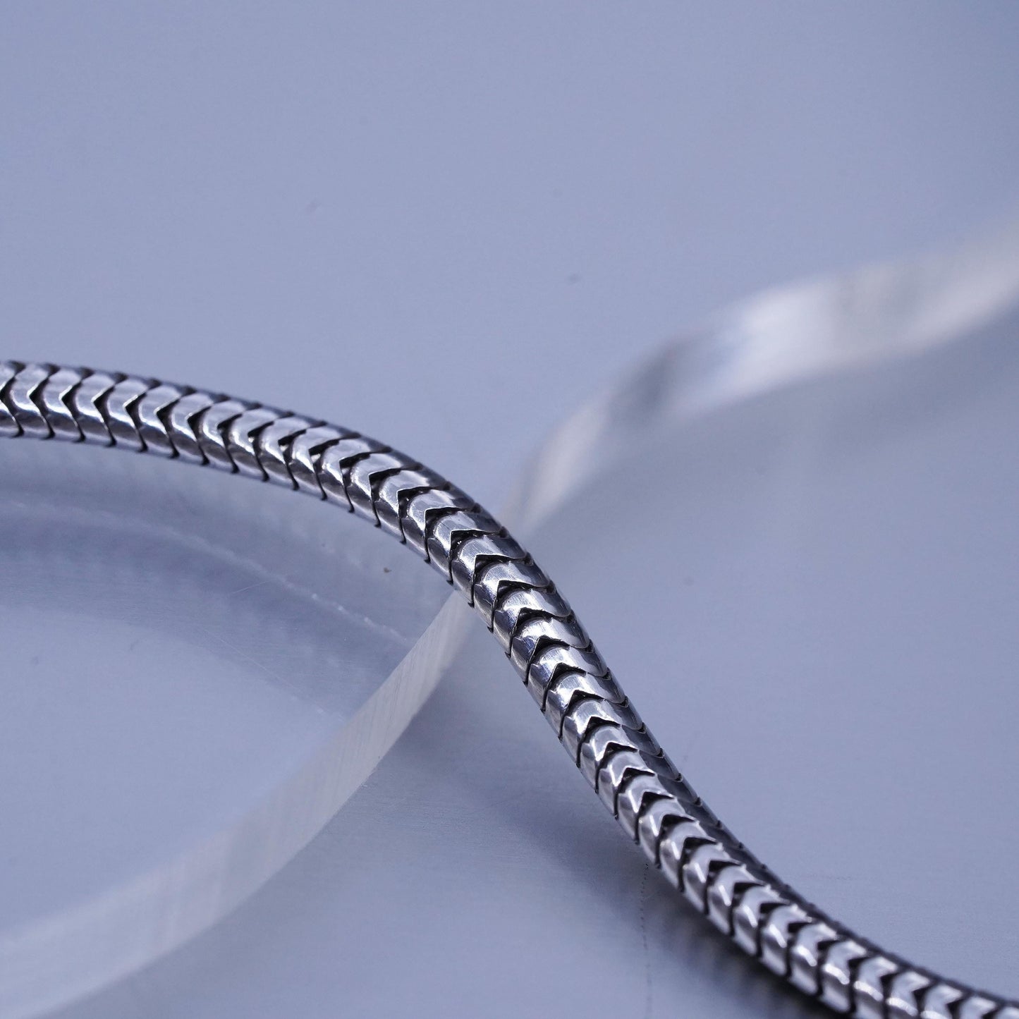 18” 4mm, Vintage Thick Sterling 925 Silver Snake chain Necklace