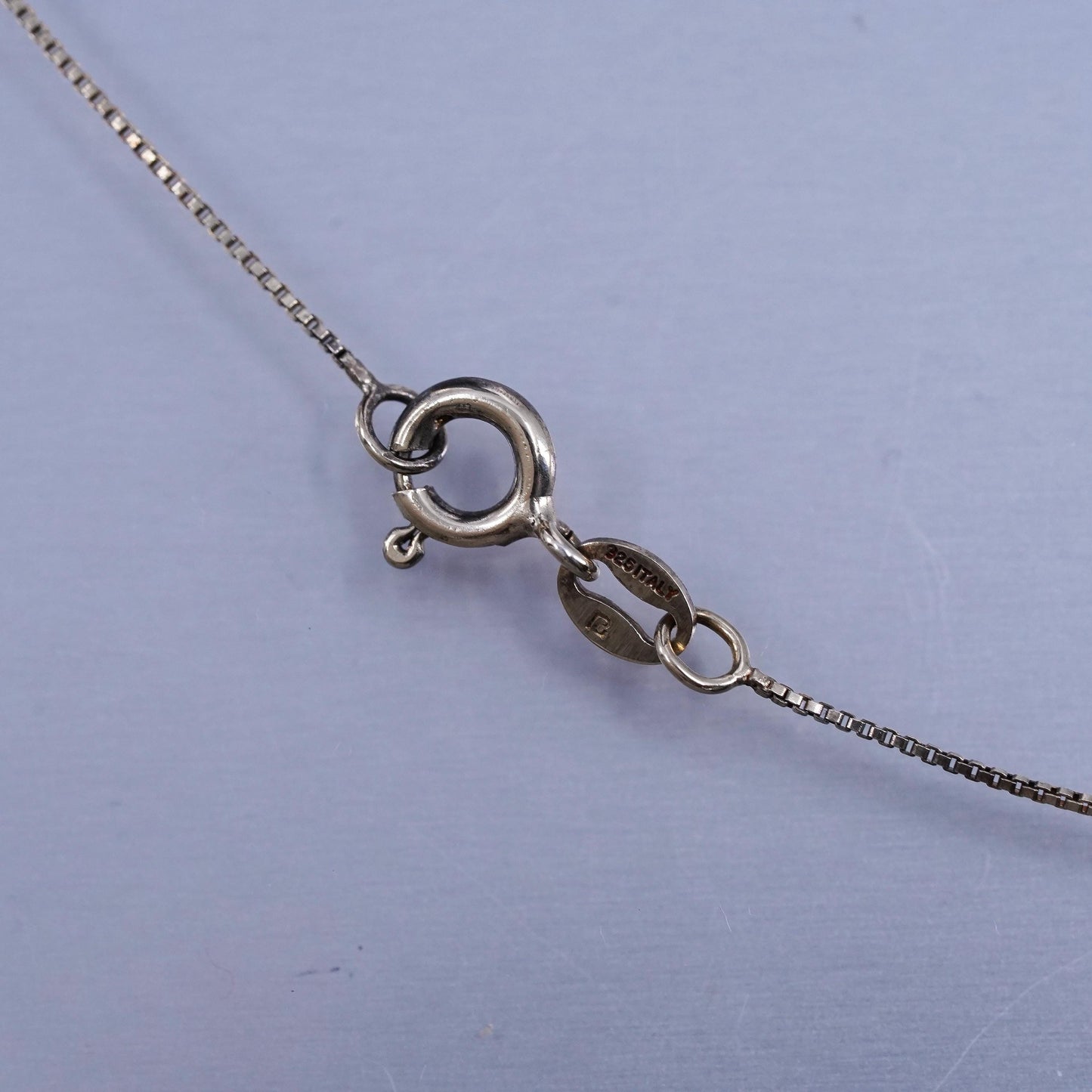 18”, vermeil gold over sterling 925 silver box necklace cross pendant diamond