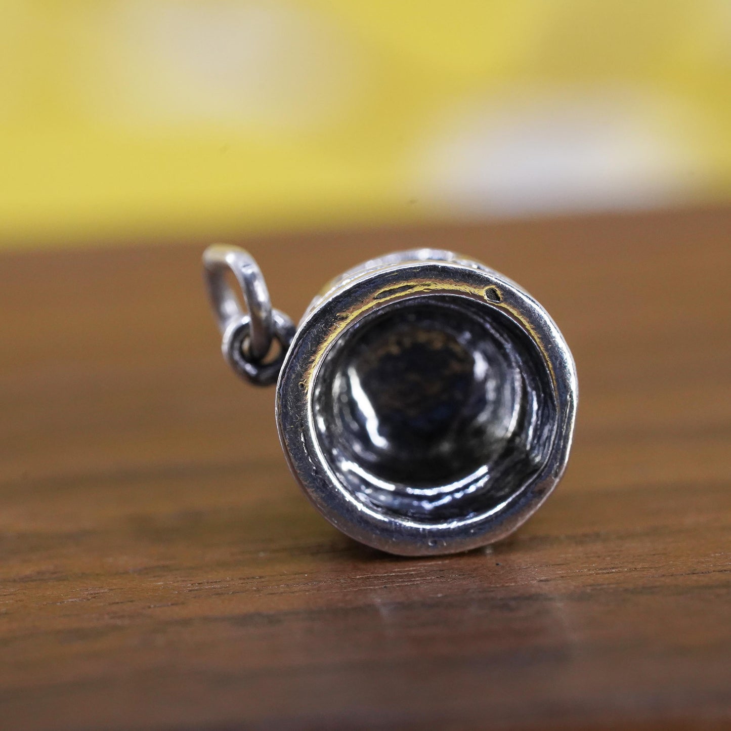 Vintage Sterling silver pendant, 925 cake charm embossed “happy birthday”