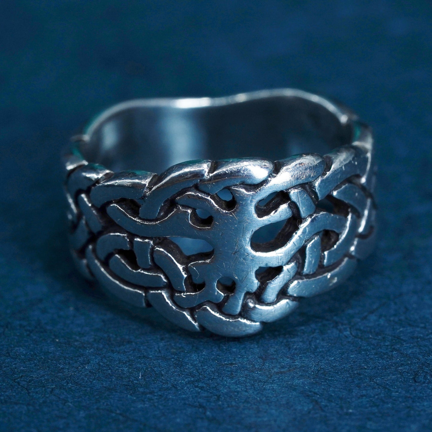 Size 4.25, vintage Sterling silver handmade ring, 925 filigree band