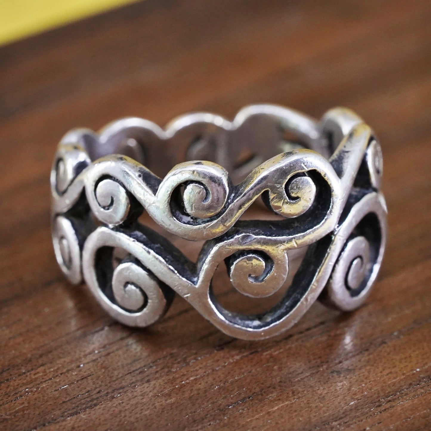 Size 5, vintage Brighton Sayan Sterling 925 silver handmade spiral swirly ring