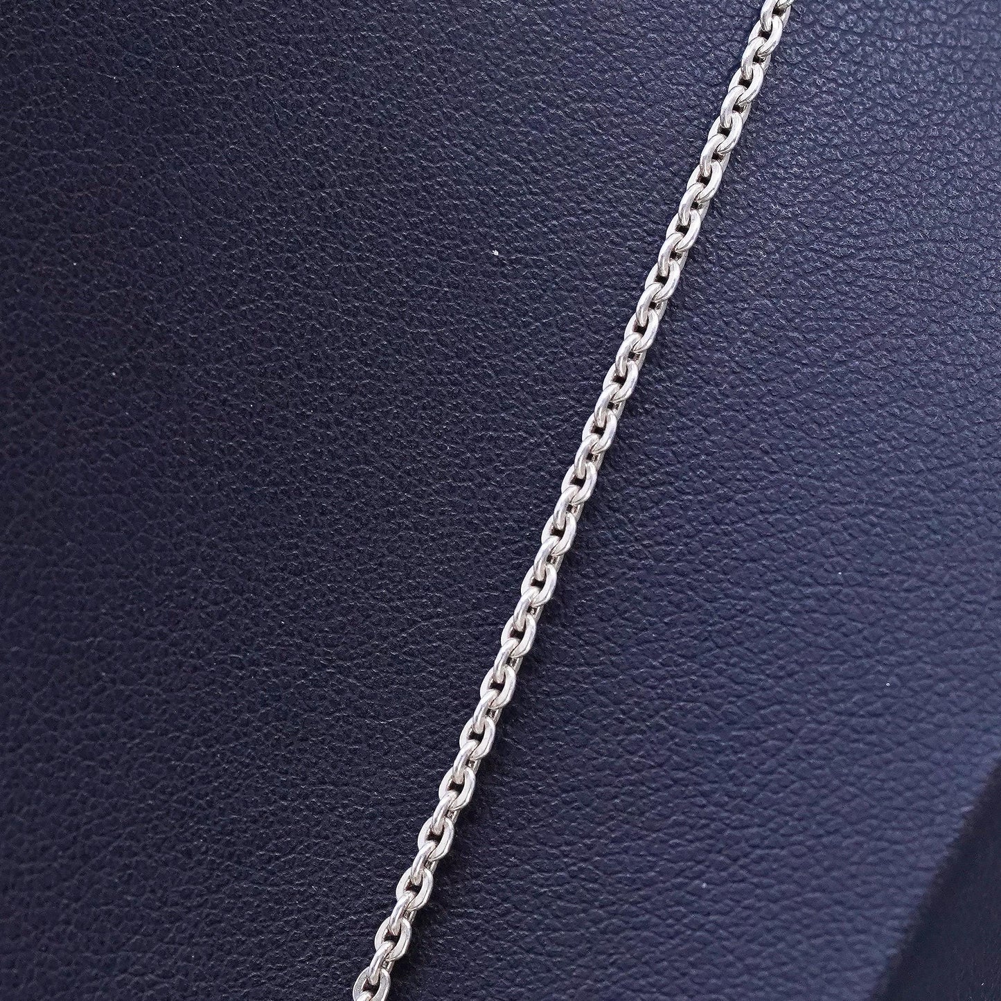 18" 2mm, vintage Prochain Sterling silver necklace, 925 flatten circle chain