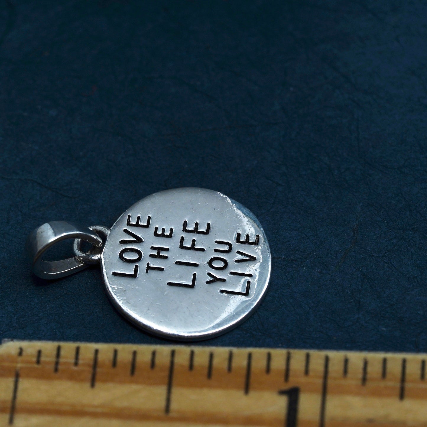 sterling silver pendant, 925 tag charm engaged "love the life we live"