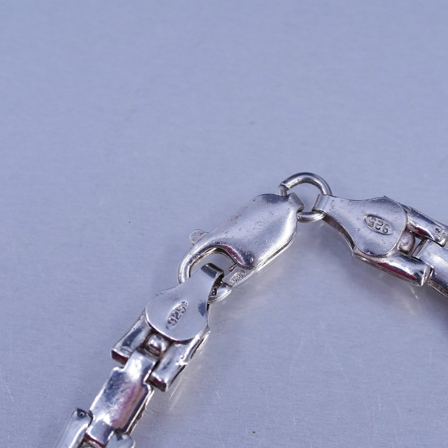 17" 6mm, vintage Italian Sterling 925 silver tennis necklace
