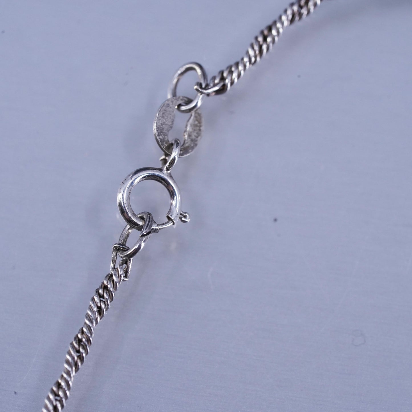 18” 2mm, vintage Italian Sterling 925 silver twisted snake chain necklace