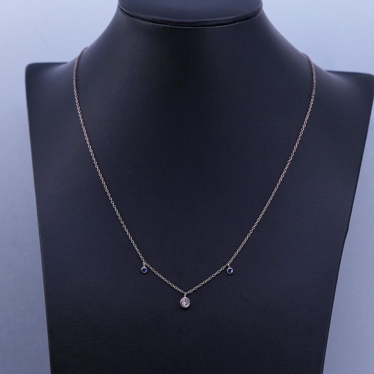16+2”, vermeil rose gold over Sterling 925 silver necklace cz circle pendant