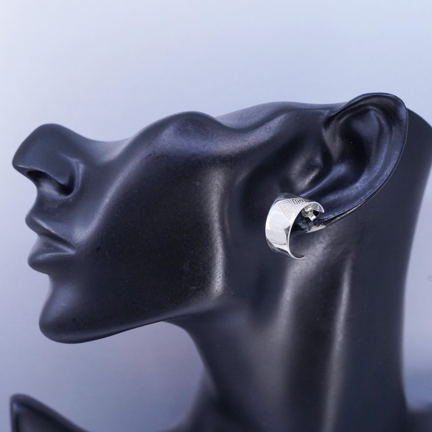 1", Vintage Givenchy 925 Sterling Silver Hoop Earrings, 925 Studs huggie studs