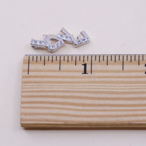 VTG Sterling 925 silver handmade word love pendant With Cz, stamped 925