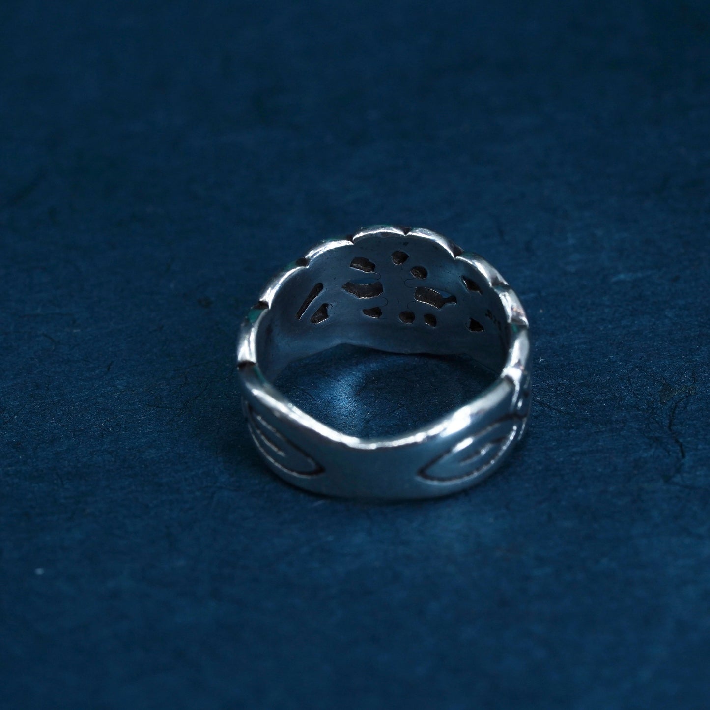 Size 4.25, vintage Sterling silver handmade ring, 925 filigree band