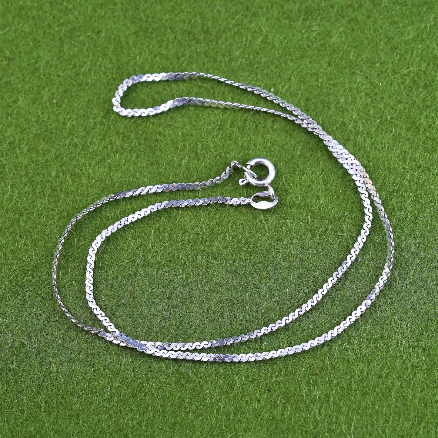 16”, 1mm, Vintage sterling silver Italy 925 s link chain, necklace