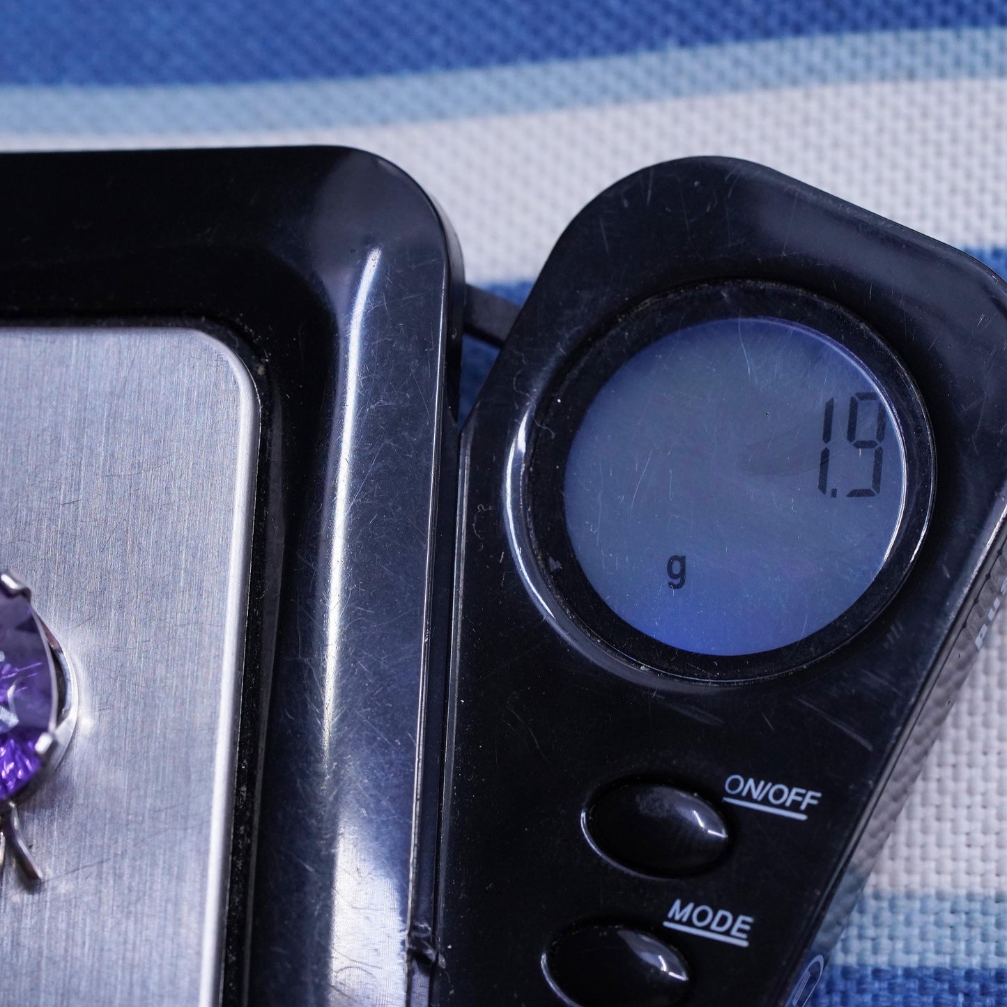 Vintage sterling 925 silver handmade charm pendant with amethyst