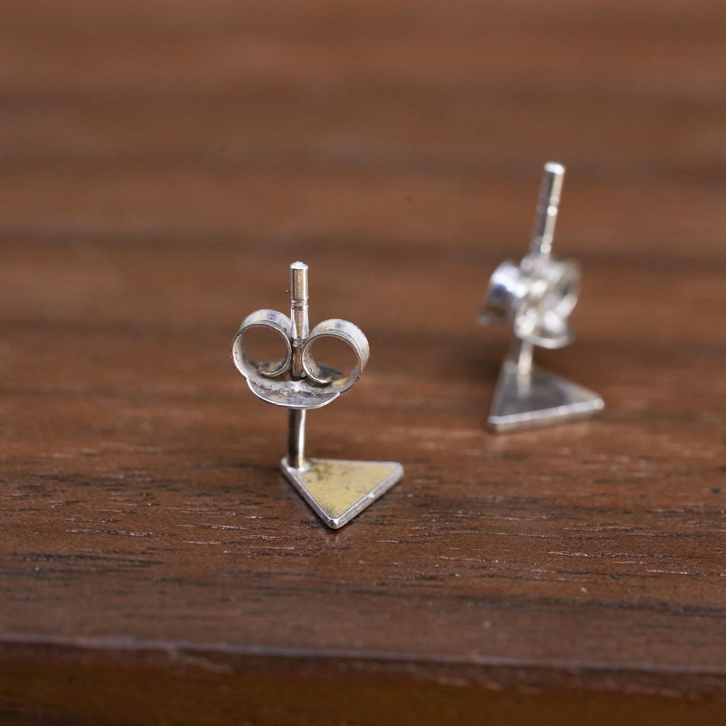 Vintage Bee Sterling silver triangular shape studs, 925 earrings