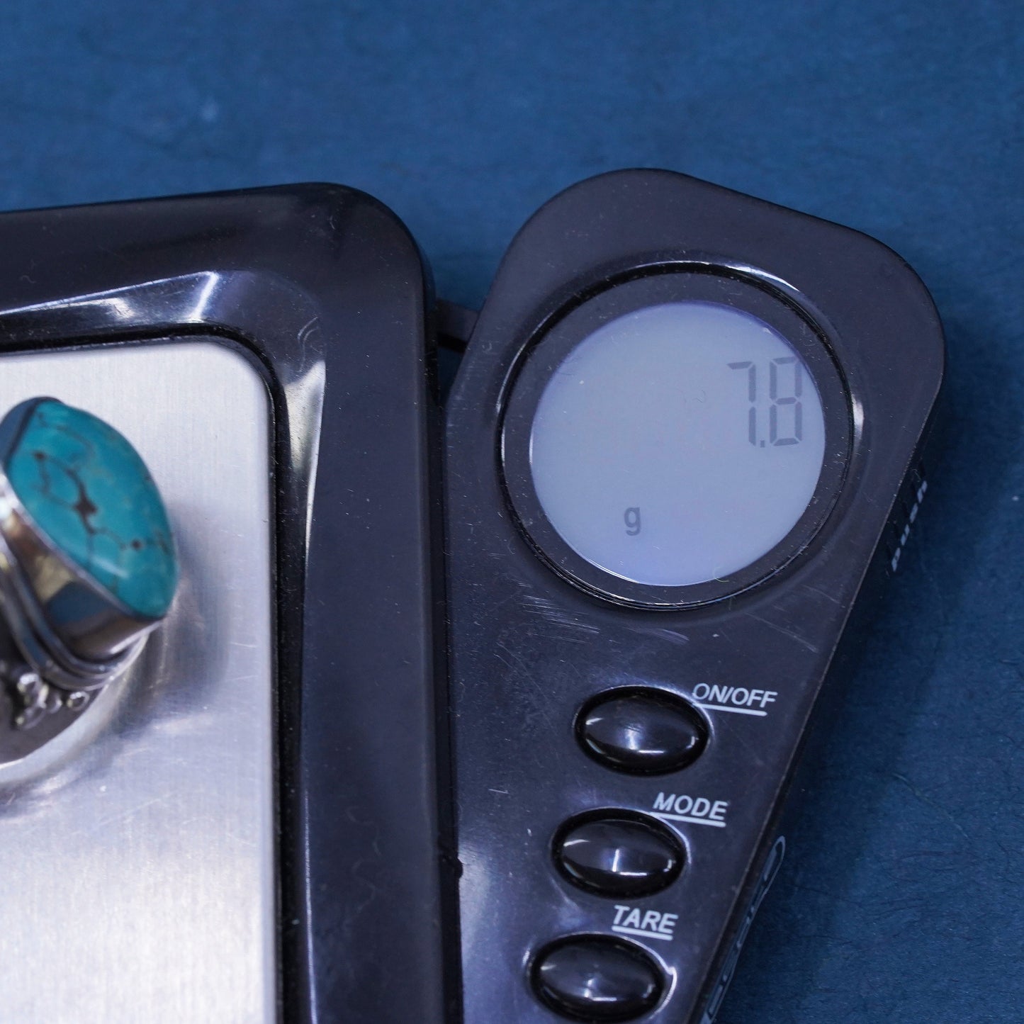 Size 7, Sterling 925 silver ring, Native American, southwestern with turquoise