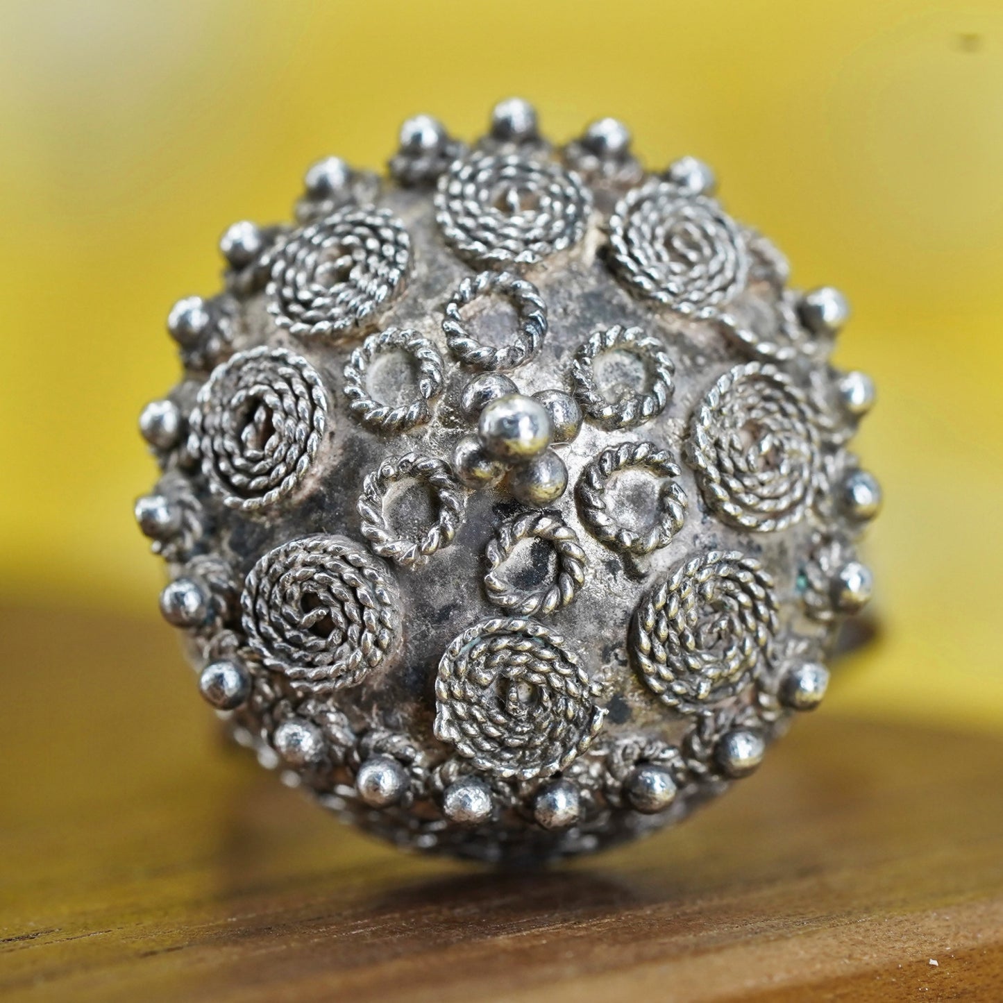 Size adjustable, Sterling silver ring, southwestern 925 filigree crown band