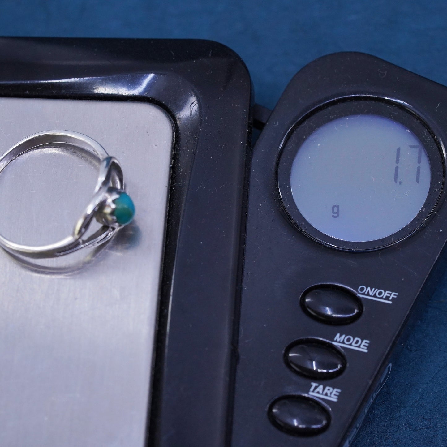 Size 6.5, Native American, southwestern Sterling silver ring turquoise cable
