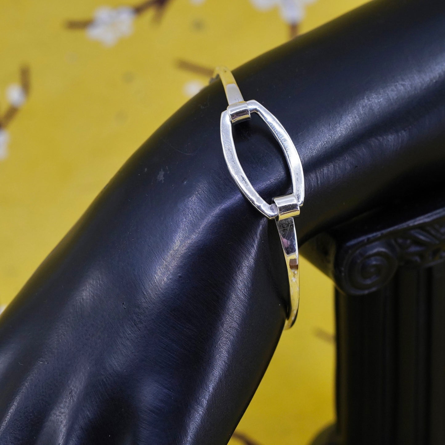 7”, vintage Sterling 925 Silver handmade Bangle, 925 hinged bangle