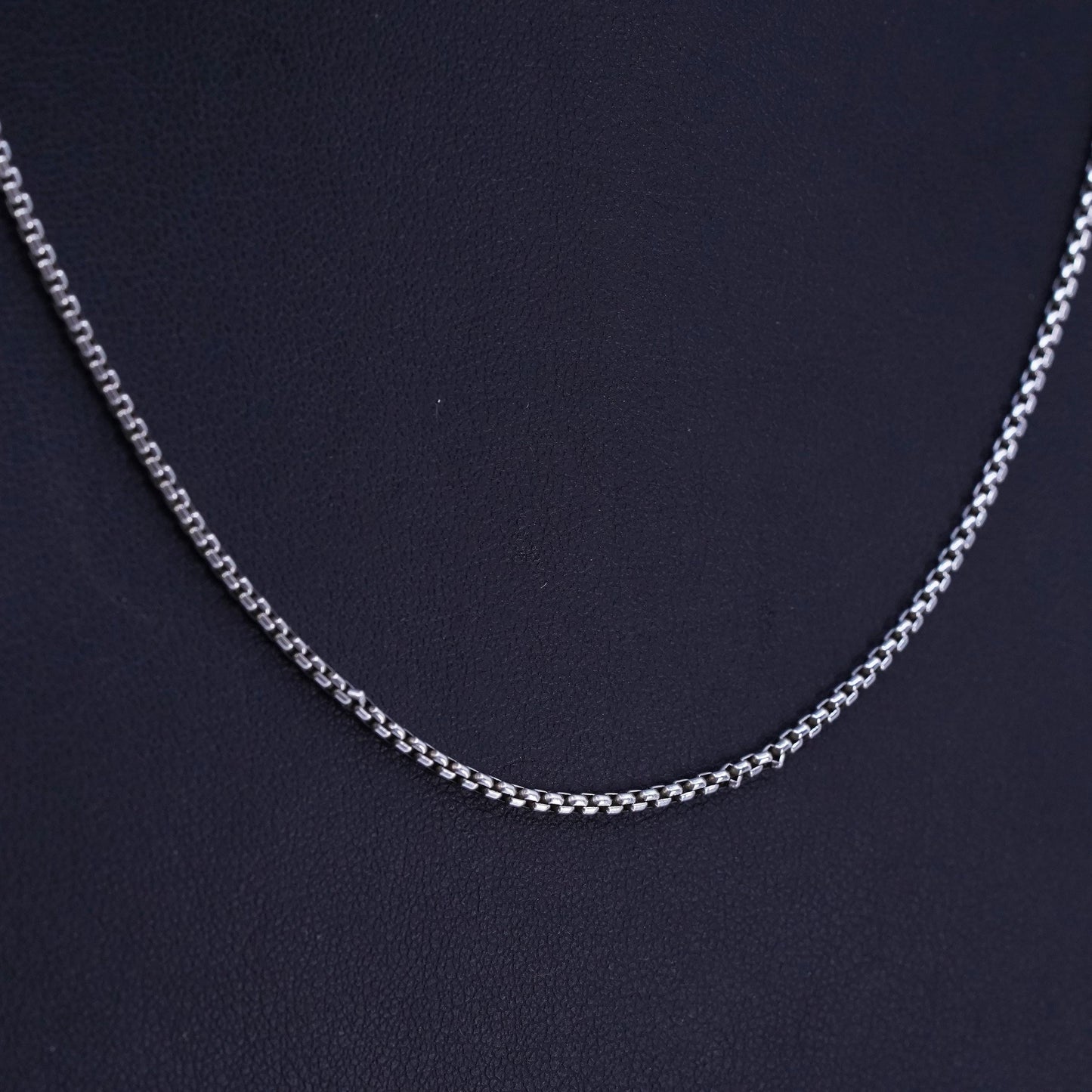 18” 1.6mm, vintage Italy 925 silver box chain necklace
