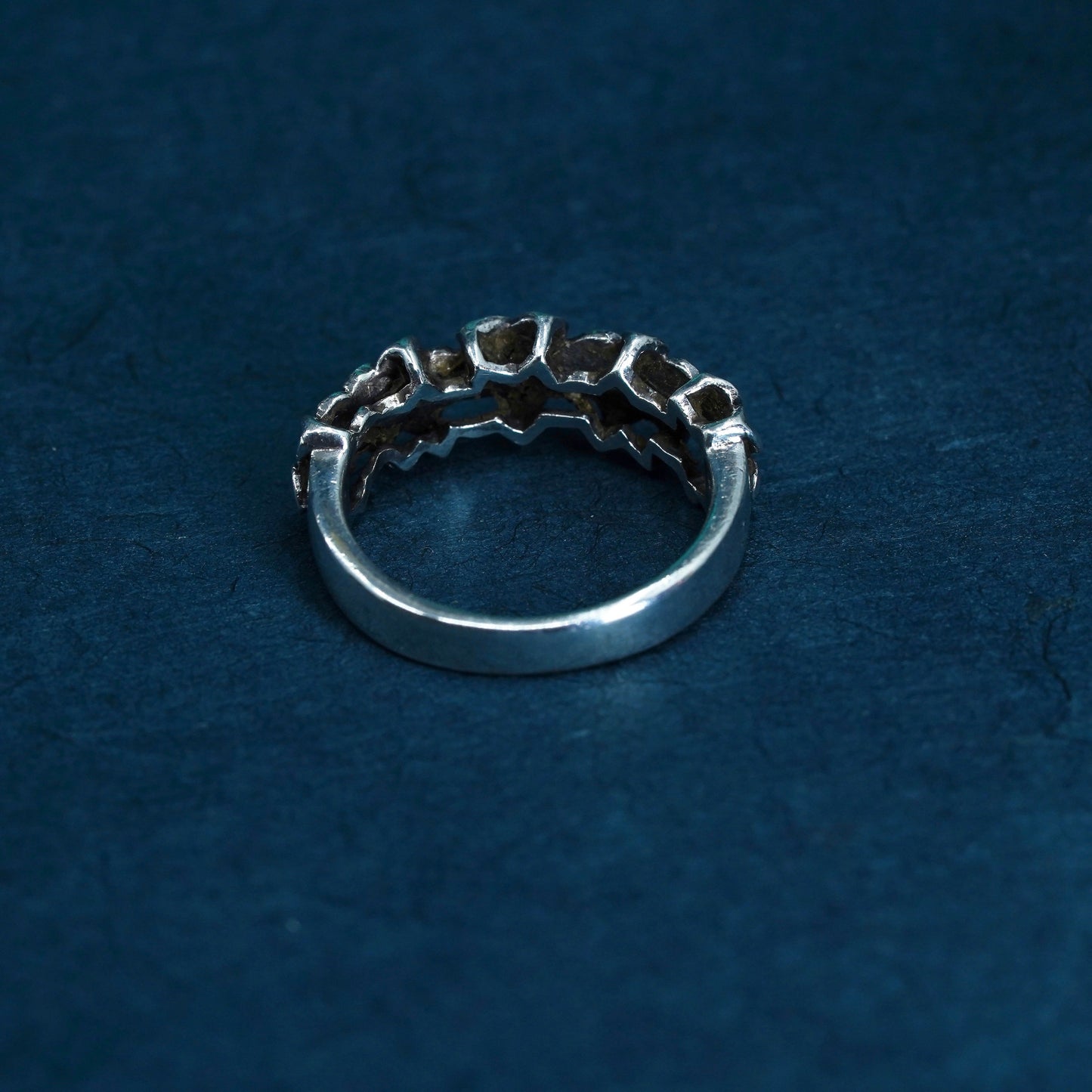 Size 5, vintage Sterling silver handmade ring, 925 plumeria flower