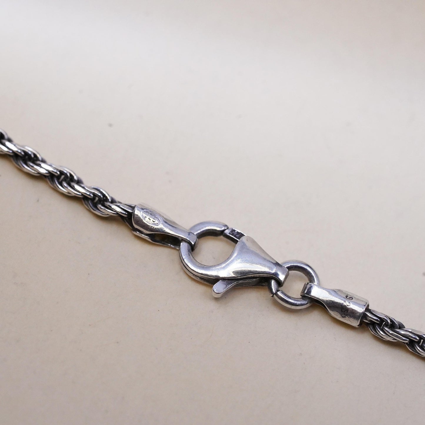 18" 2mm, vintage Sterling silver necklace, 925 circle chain