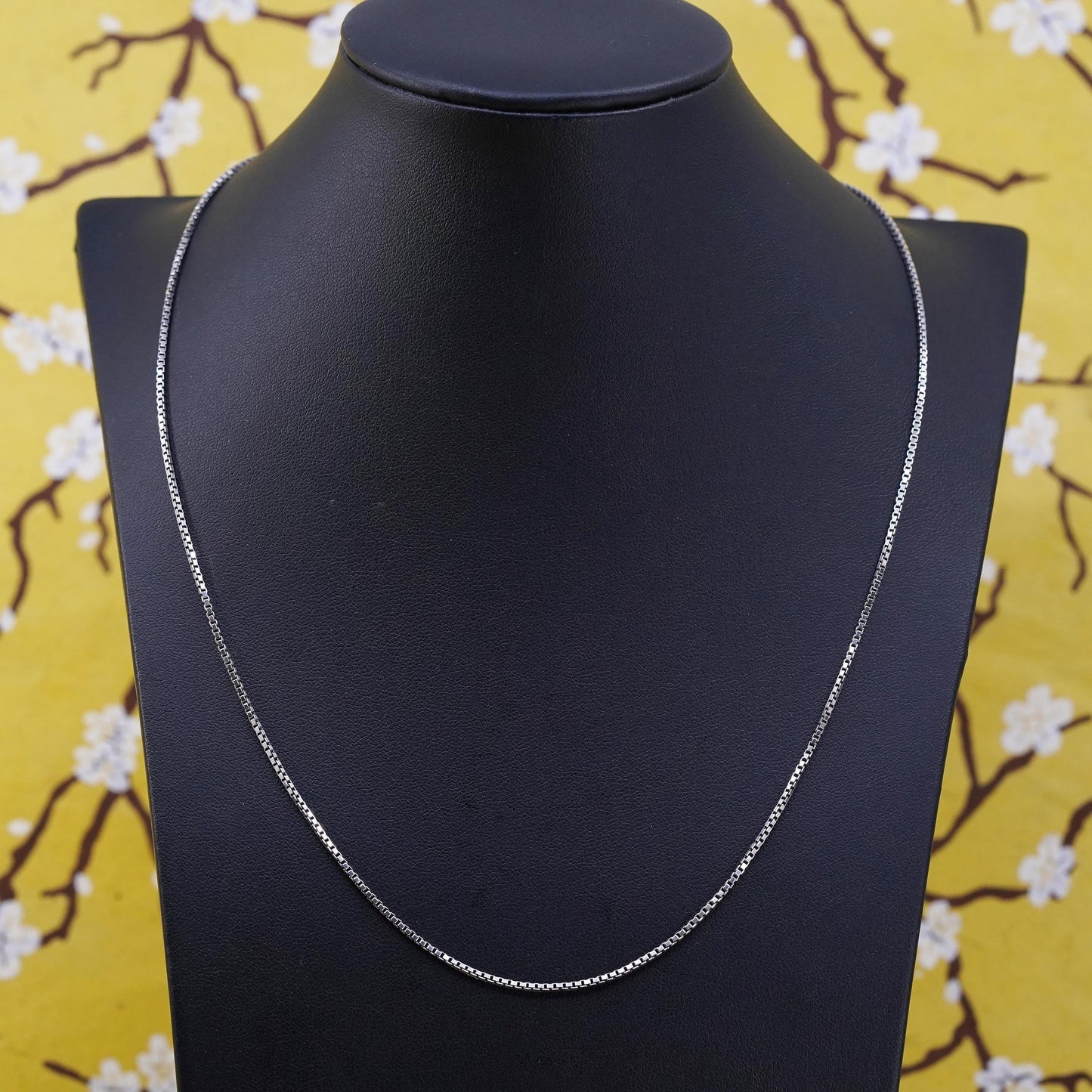 20" 1.6mm, vintage Italy Sterling silver box chain, Italy 925 necklace