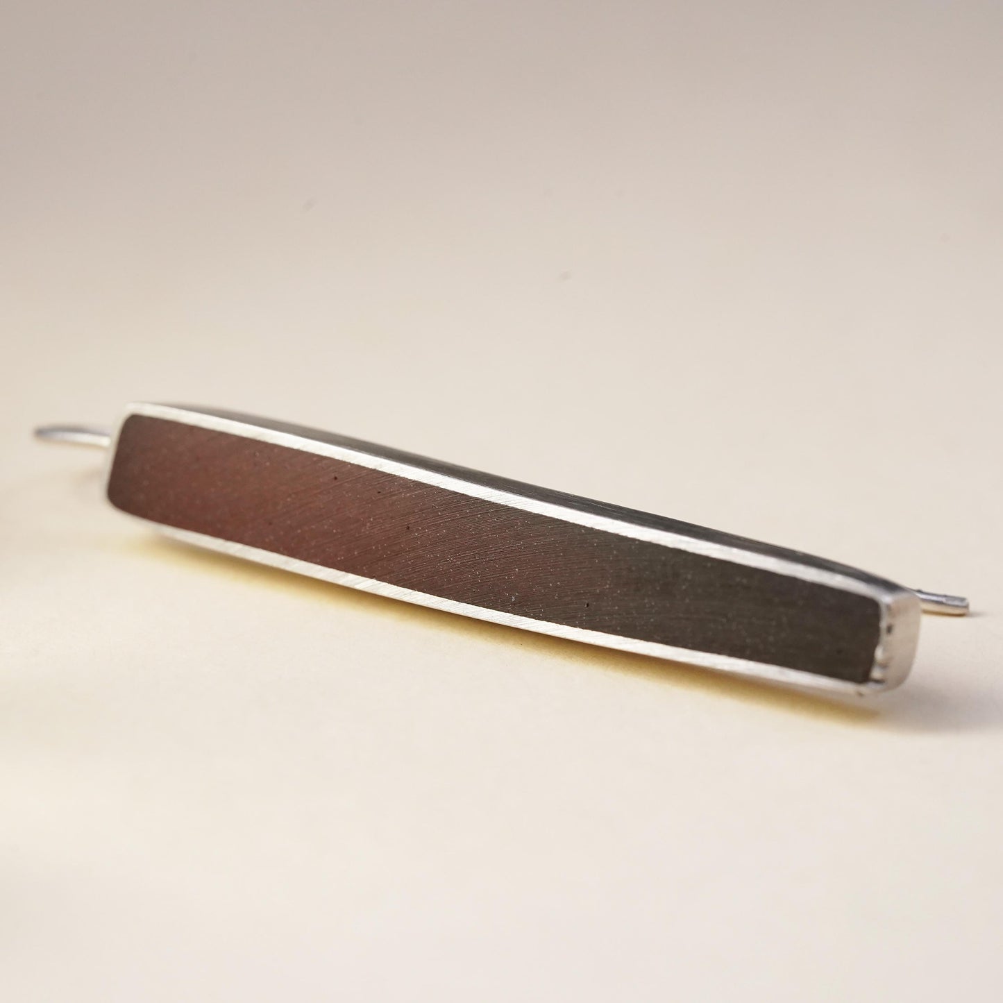 Minimalistic sterling silver single earring, 925 rectangular dangle with resin