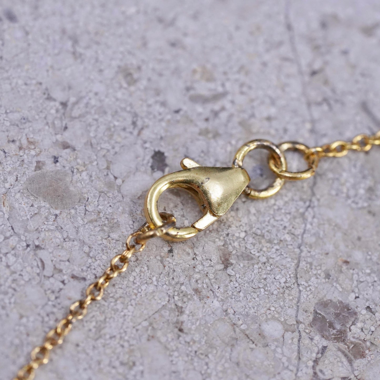16" vermeil gold tone Sterling silver necklace, 925 circle chain discs pendant