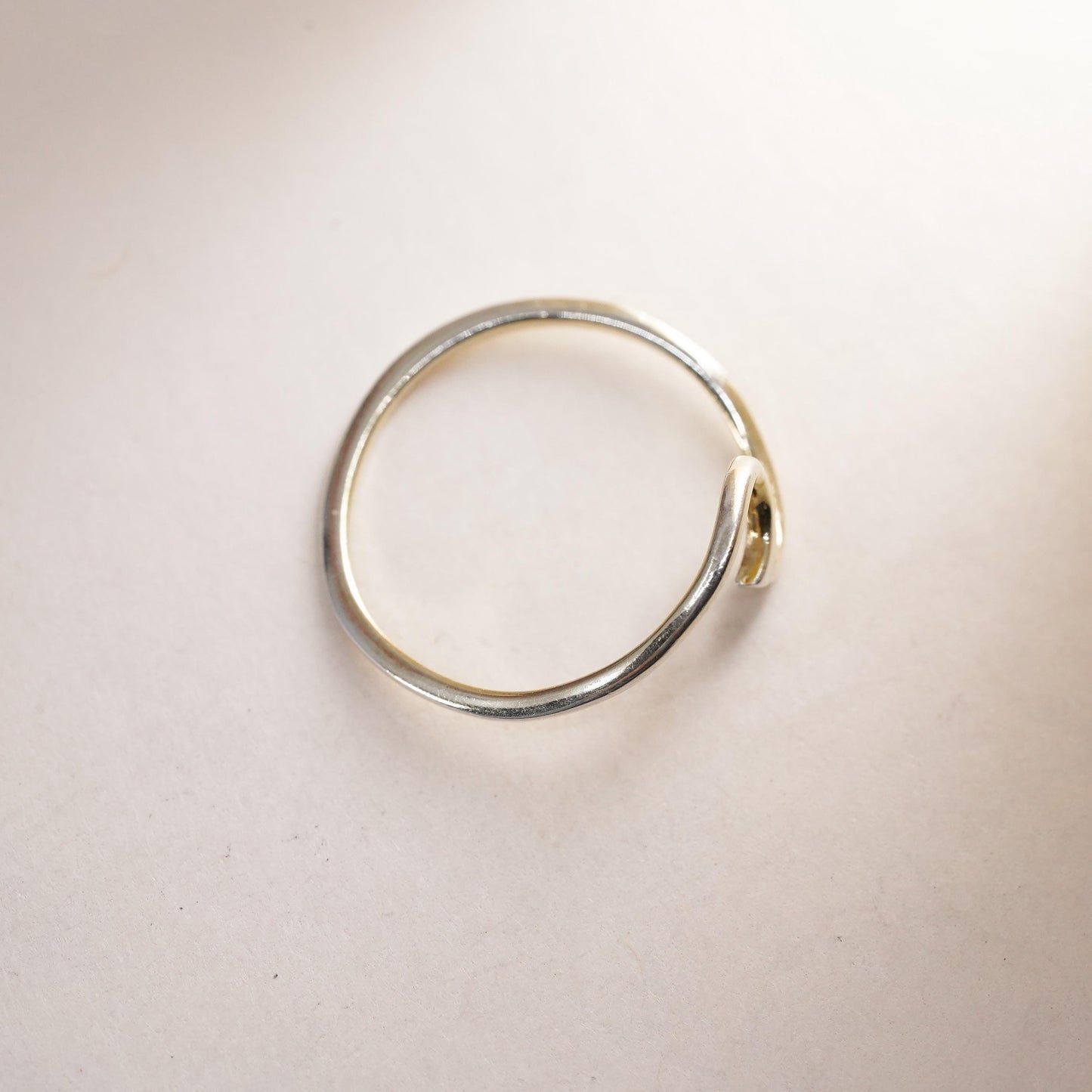 Size 6.5, VTG vermeil gold over sterling 925 silver handmade ring, wavy band