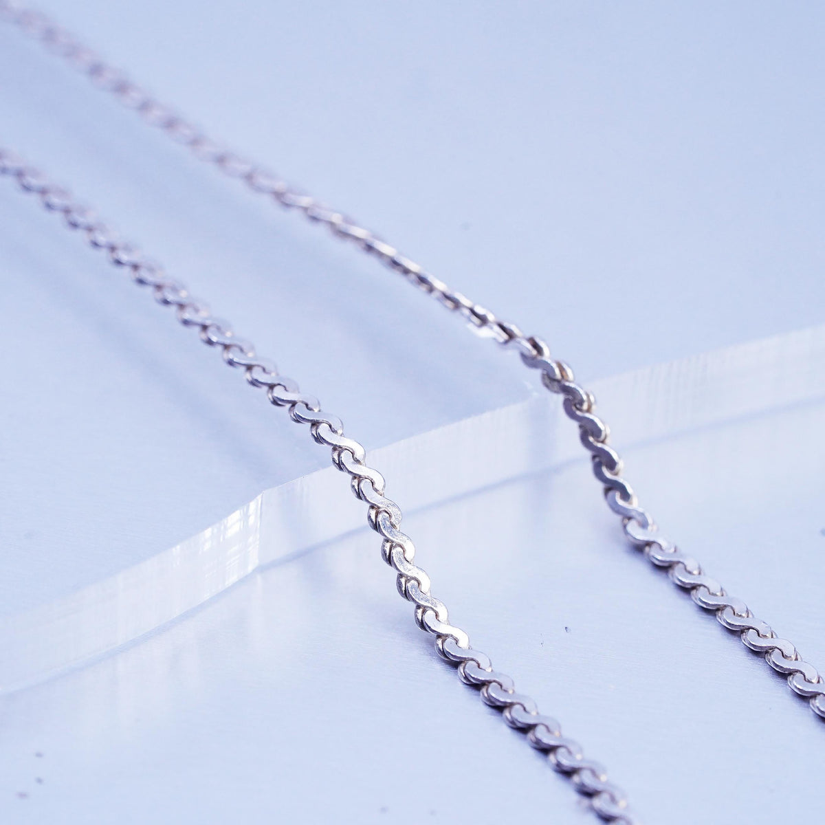 7.25" 1mm, Vintage Italian Sterling 925 silver bracelet, S link chain