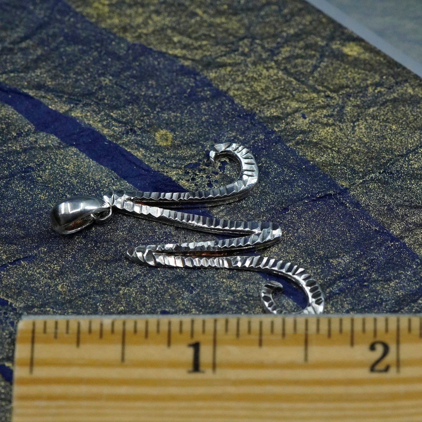 Vintage sterling silver handmade pendant, 925 charm, letter “M”