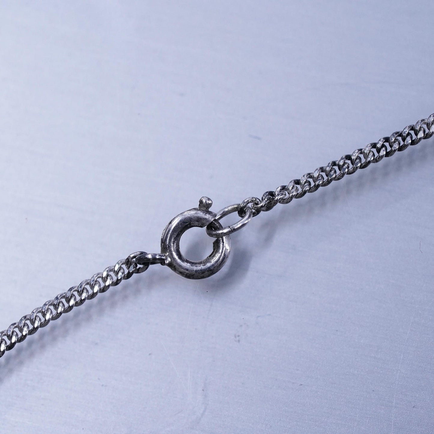 18” 2mm, vintage Italy Sterling 925 silver curb chain necklace