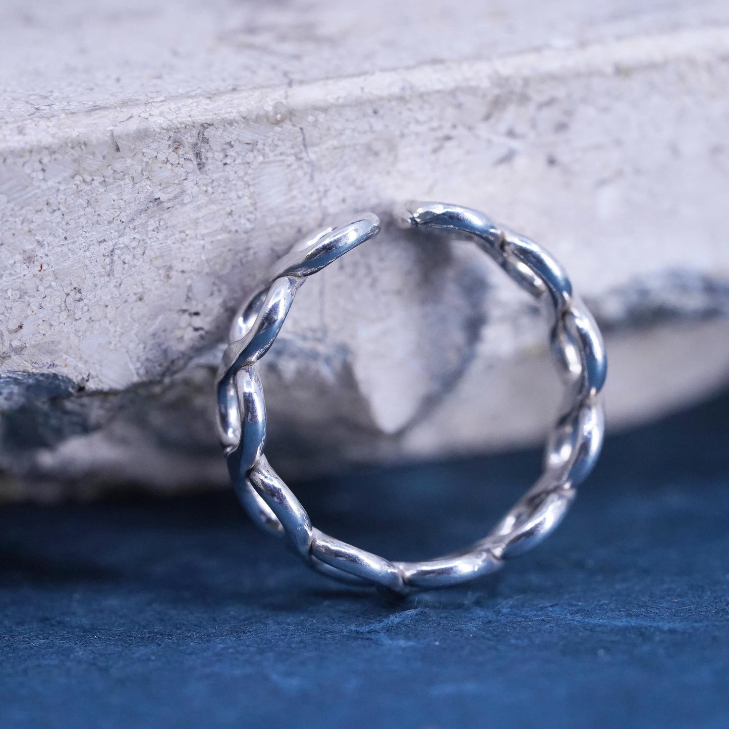 Size 3.5, vintage Sterling silver handmade ring, 925 open band