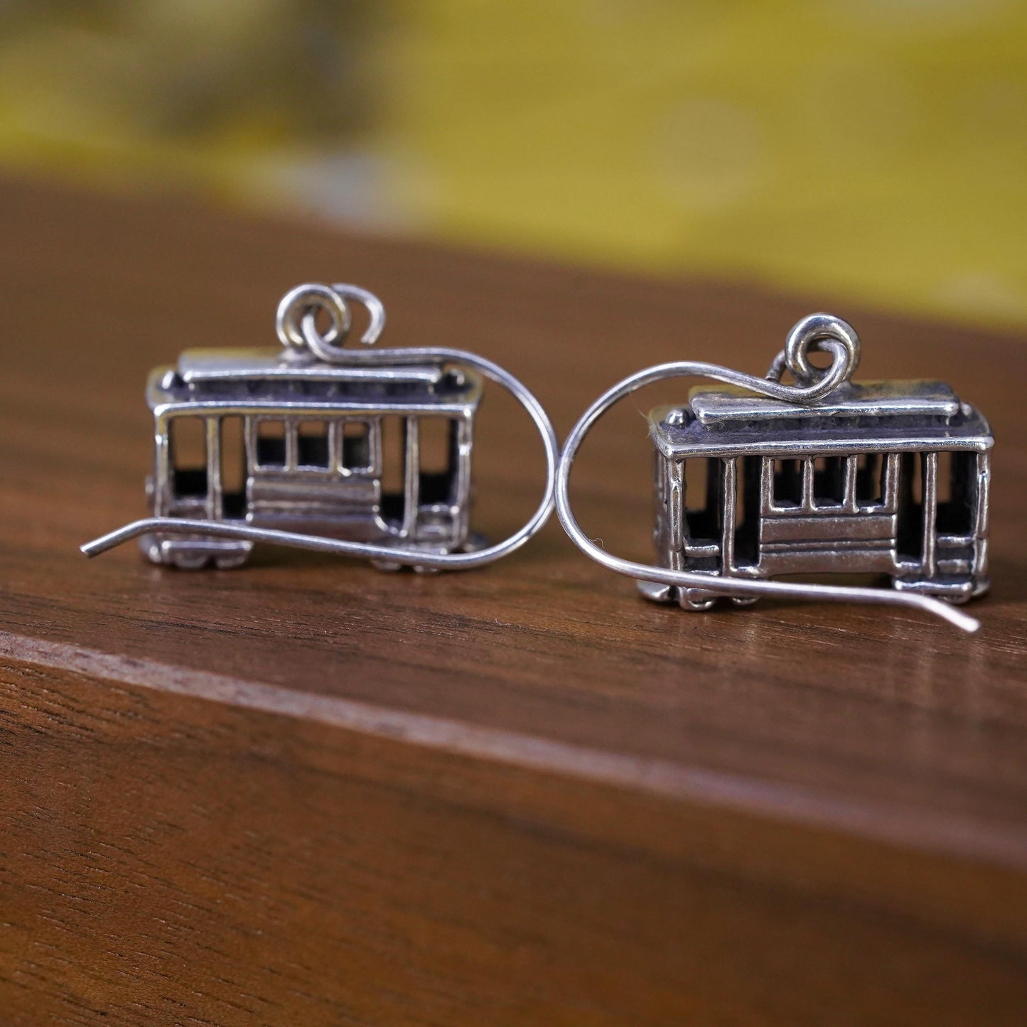 Sterling 925 Silver Cable Car Earrings | Tram Trolley charms | Travel Lover