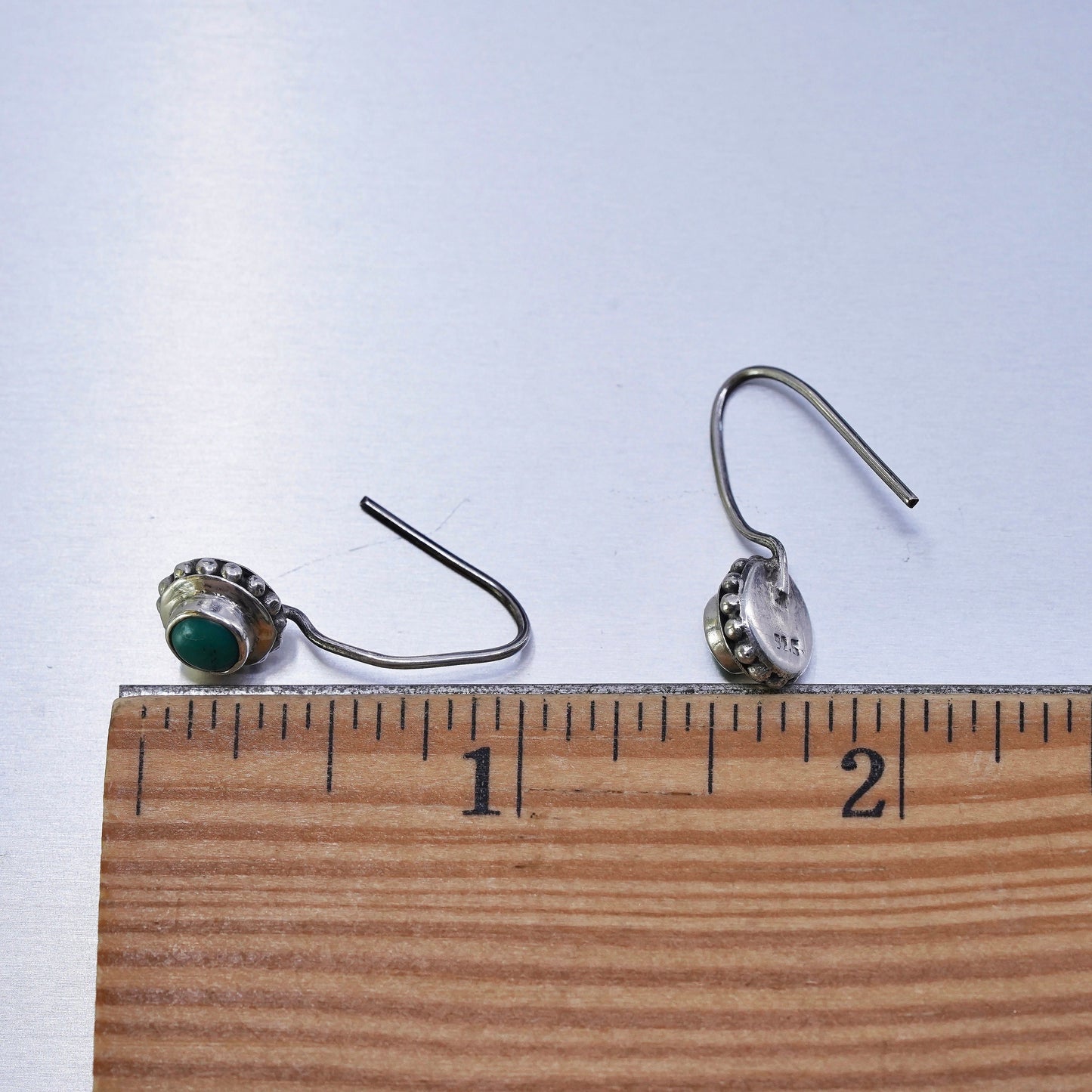 Vintage Sterling 925 silver handmade earrings with turquoise